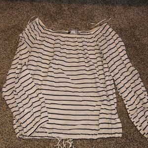 striped off shoulder top